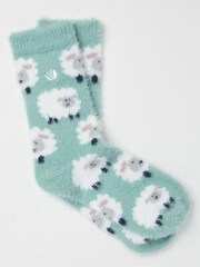 FatFace Green Cosy Sheep Socks - Image 1 of 2