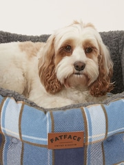FatFace Blue 76cm Check Pet Bed - Image 2 of 5