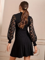 Love & Roses Black Woven Sleeve Knitted Dress - Image 4 of 4