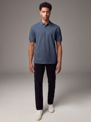 Denim Marl Regular Fit Short Sleeve Pique Polo Shirt - Image 3 of 9