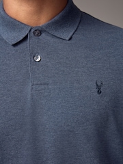Denim Marl Regular Fit Short Sleeve Pique Polo Shirt - Image 5 of 9