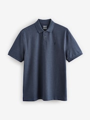 Denim Marl Regular Fit Short Sleeve Pique Polo Shirt - Image 7 of 9