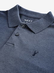 Denim Marl Regular Fit Short Sleeve Pique Polo Shirt - Image 9 of 9