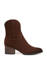 Vionic Bishop Wide Fit Waxy Suede Western Black Boots - Image 1 of 10