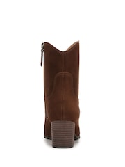 Vionic Bishop Wide Fit Waxy Suede Western Black Boots - Image 3 of 10