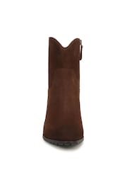 Vionic Bishop Wide Fit Waxy Suede Western Black Boots - Image 4 of 10