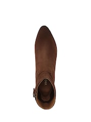 Vionic Bishop Wide Fit Waxy Suede Western Black Boots - Image 6 of 10