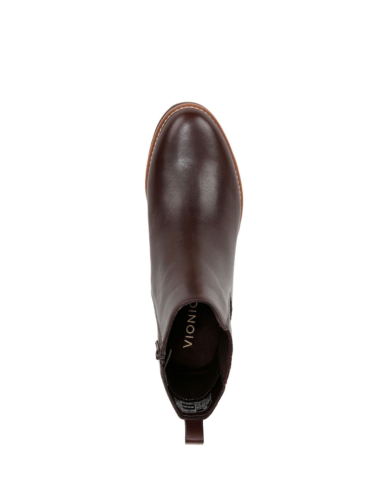 Vionic Wide Fit Aria Leather Ankle Boots - Image 6 of 11
