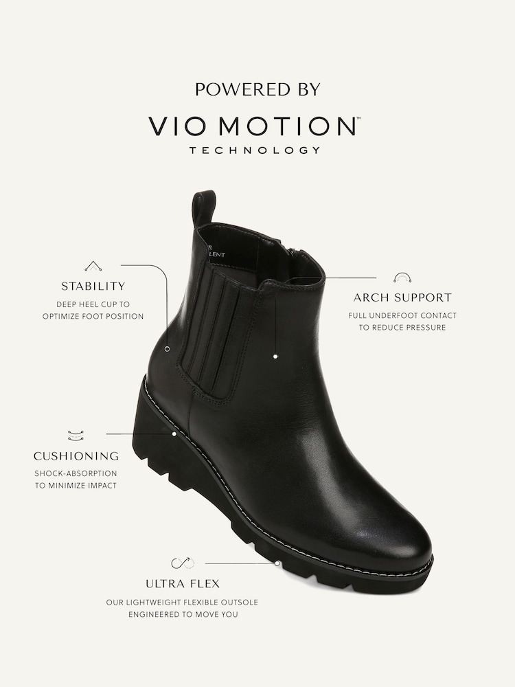 Vionic Wide Fit Aria Leather Ankle Boots - Image 9 of 10