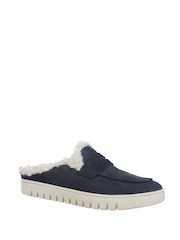 Mornarsko modra/bela - Vionic Uptown Faux Fur Lined Mule čevlji - Slika 1 iz 8