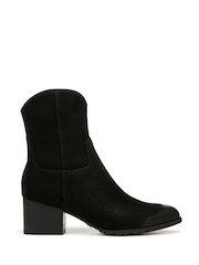 Vionic Bishop Wide Fit Waxy Suede Western Black Boots - Image 1 of 9