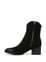 Vionic Bishop Wide Fit Waxy Suede Western Black Boots - Image 4 of 9