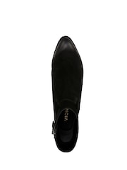 Vionic Bishop Wide Fit Waxy Suede Western Black Boots - Image 5 of 9