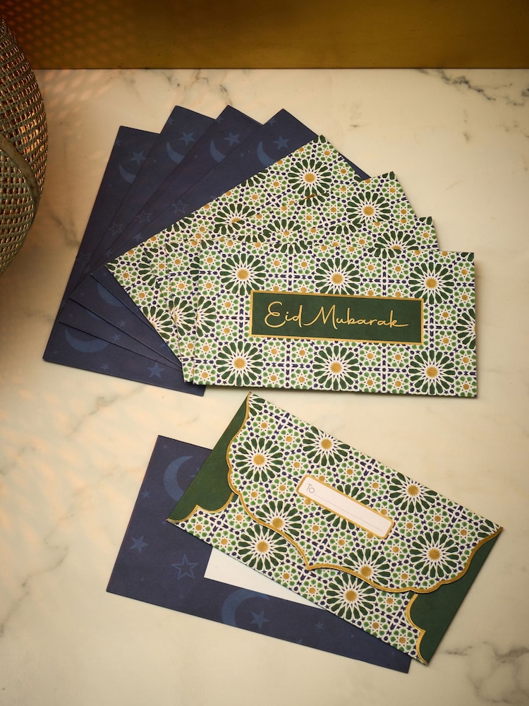 Set of 5 Blue Eid Money Wallets - Image 1 of 4