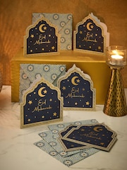 Set of 6 Blue Eid Cards - Image 1 of 3