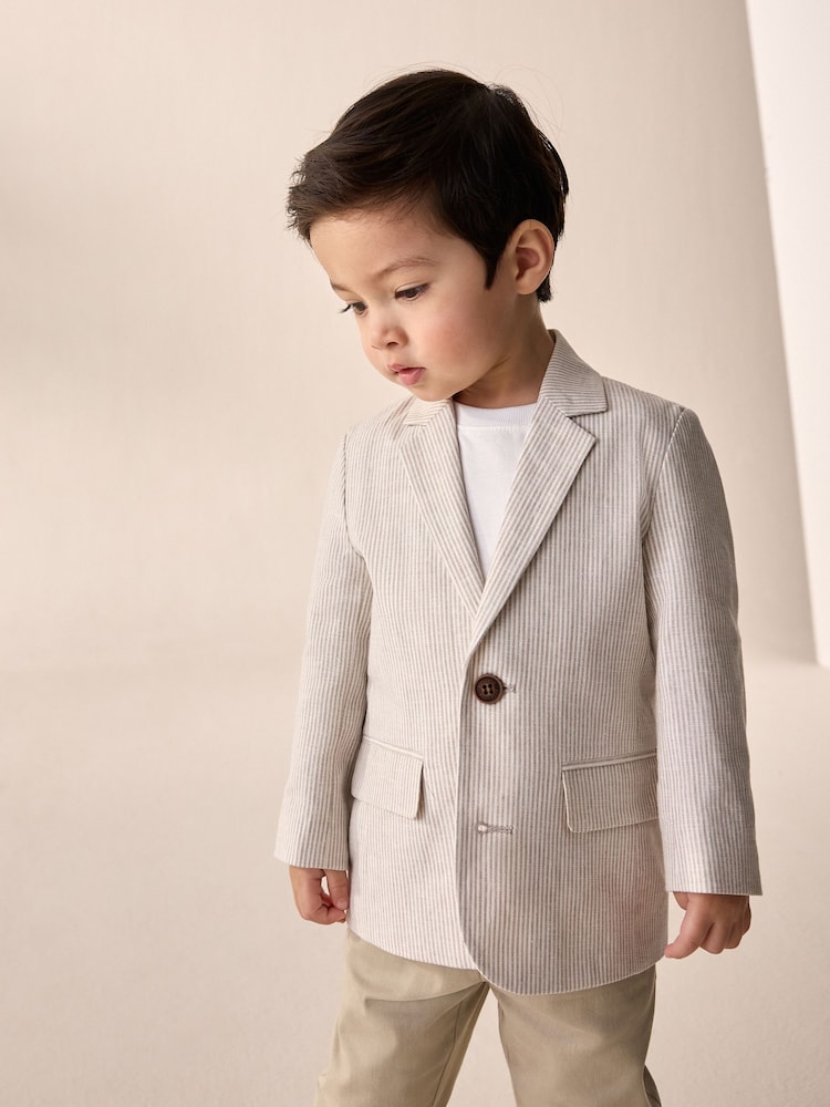 Neutral Ticking Stripe Blazer (3mths-9yrs) - Image 1 of 9