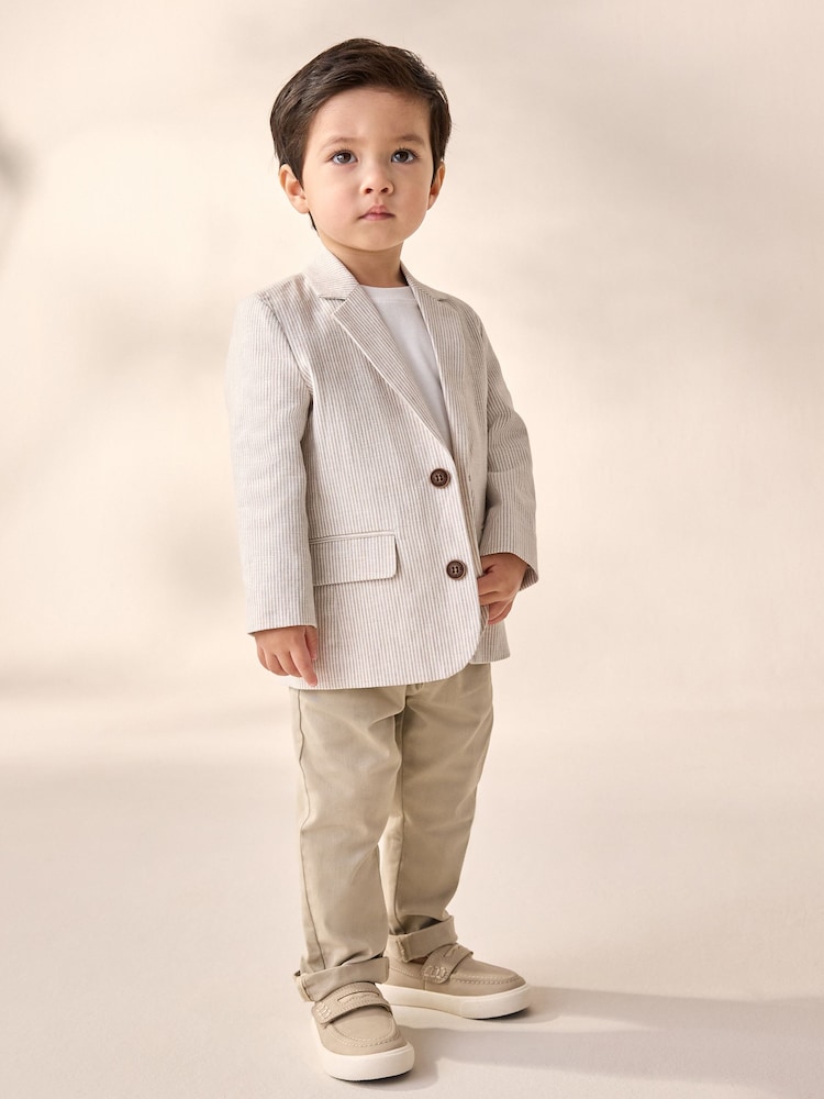 Neutral Ticking Stripe Blazer (3mths-9yrs) - Image 2 of 9