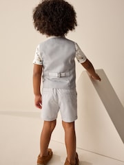Grey Puppytooth Waistcoat/Shirt/Shorts & Bow Tie Set (3mths-9yrs) - Image 2 of 8