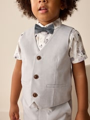 Grey Puppytooth Waistcoat/Shirt/Shorts & Bow Tie Set (3mths-9yrs) - Image 3 of 8