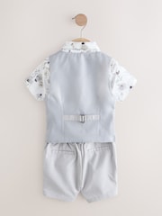 Grey Puppytooth Waistcoat/Shirt/Shorts & Bow Tie Set (3mths-9yrs) - Image 6 of 8