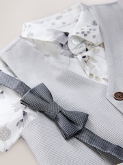 Grey Puppytooth Waistcoat/Shirt/Shorts & Bow Tie Set (3mths-9yrs) - Image 7 of 8