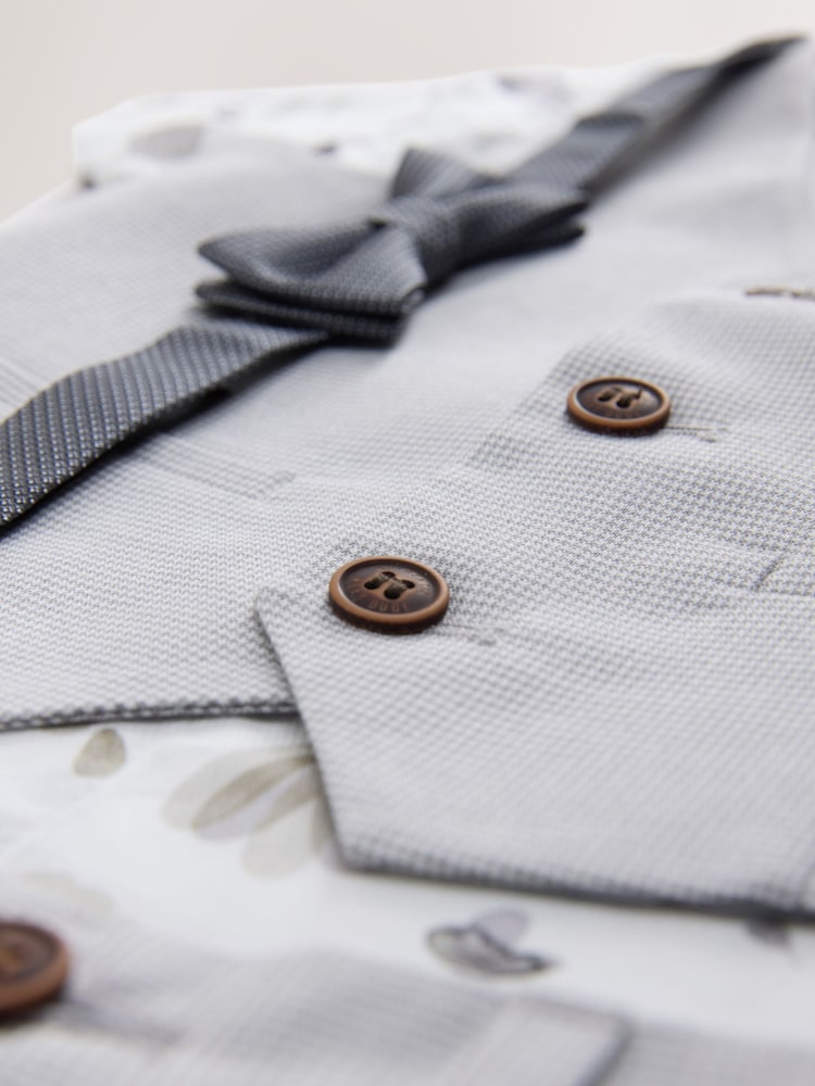 Grey Puppytooth Waistcoat/Shirt/Shorts & Bow Tie Set (3mths-9yrs) - Image 8 of 8
