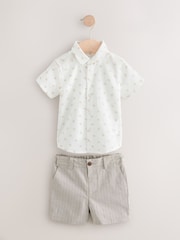 Neutral Bear Pinstripe Waistcoat/Shirt/Shorts & Bow Tie Set (3mths-9yrs) - Image 5 of 8