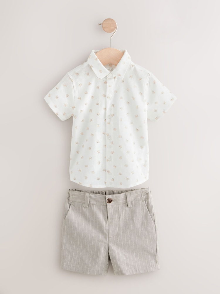 Rayures ours neutres - Gilet/chemises/shorts et noué Cravate (3 {} mois-9ans) - Image 5 of 8