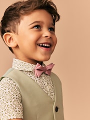 Sage Green Waistcoat/Shirt/Shorts & Bow Tie Set (3mths-9yrs) - Image 3 of 7