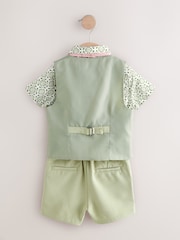 Sage Green Waistcoat/Shirt/Shorts & Bow Tie Set (3mths-9yrs) - Image 5 of 7
