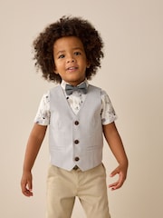 Grey Puppytooth Waistcoat, Shirt and Bowtie Set (3mths-9yrs) - Image 1 of 12
