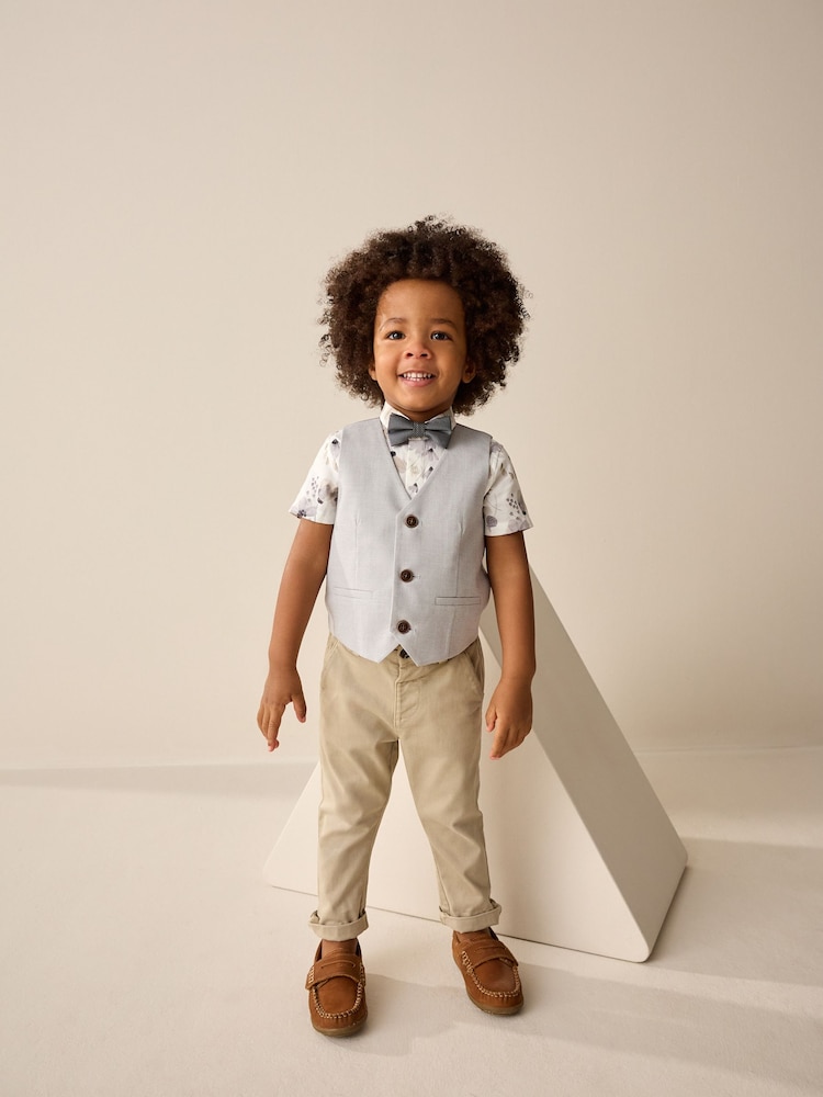 Grey Puppytooth Waistcoat, Shirt and Bowtie Set (3mths-9yrs) - Image 2 of 12