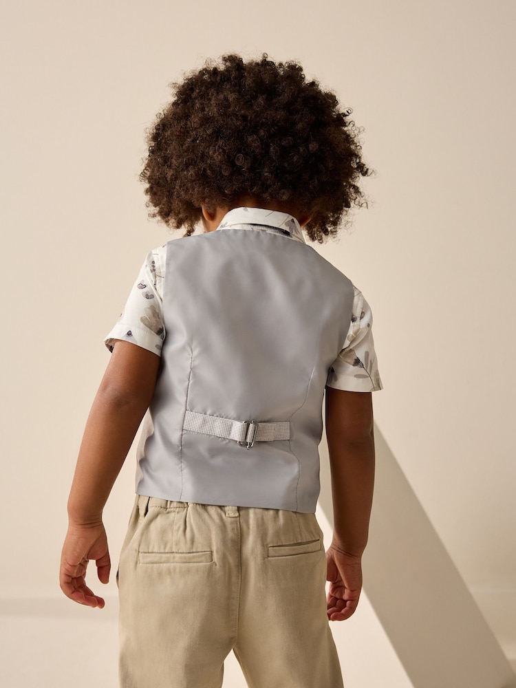 Grey Puppytooth Waistcoat, Shirt and Bowtie Set (3mths-9yrs) - Image 3 of 12