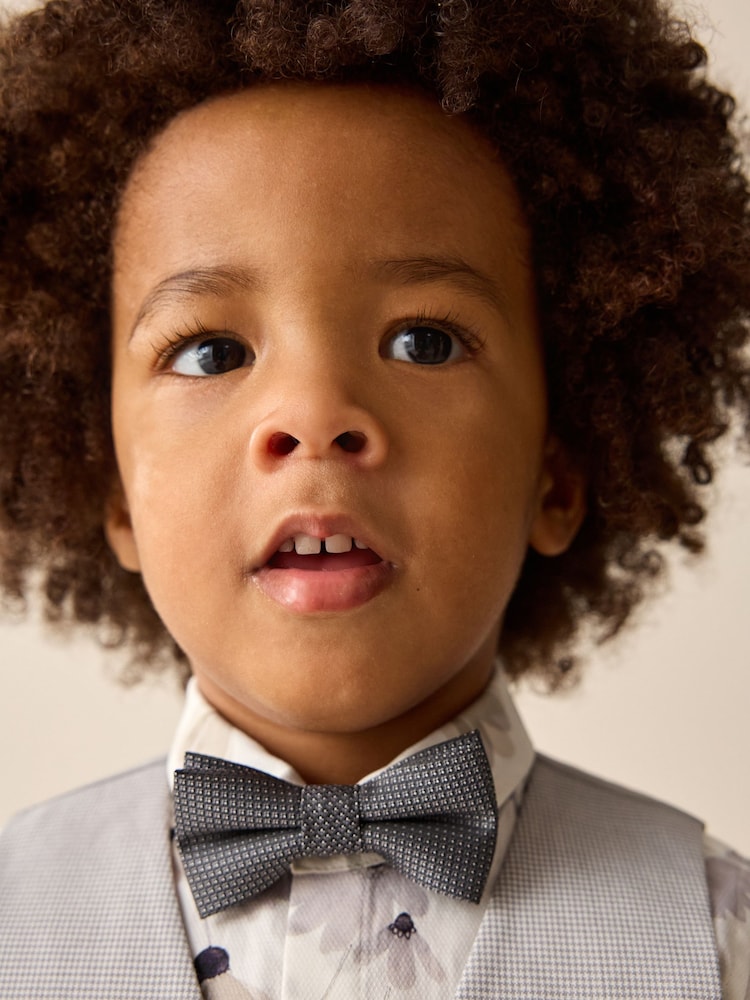 Grey Puppytooth Waistcoat, Shirt and Bowtie Set (3mths-9yrs) - Image 4 of 12