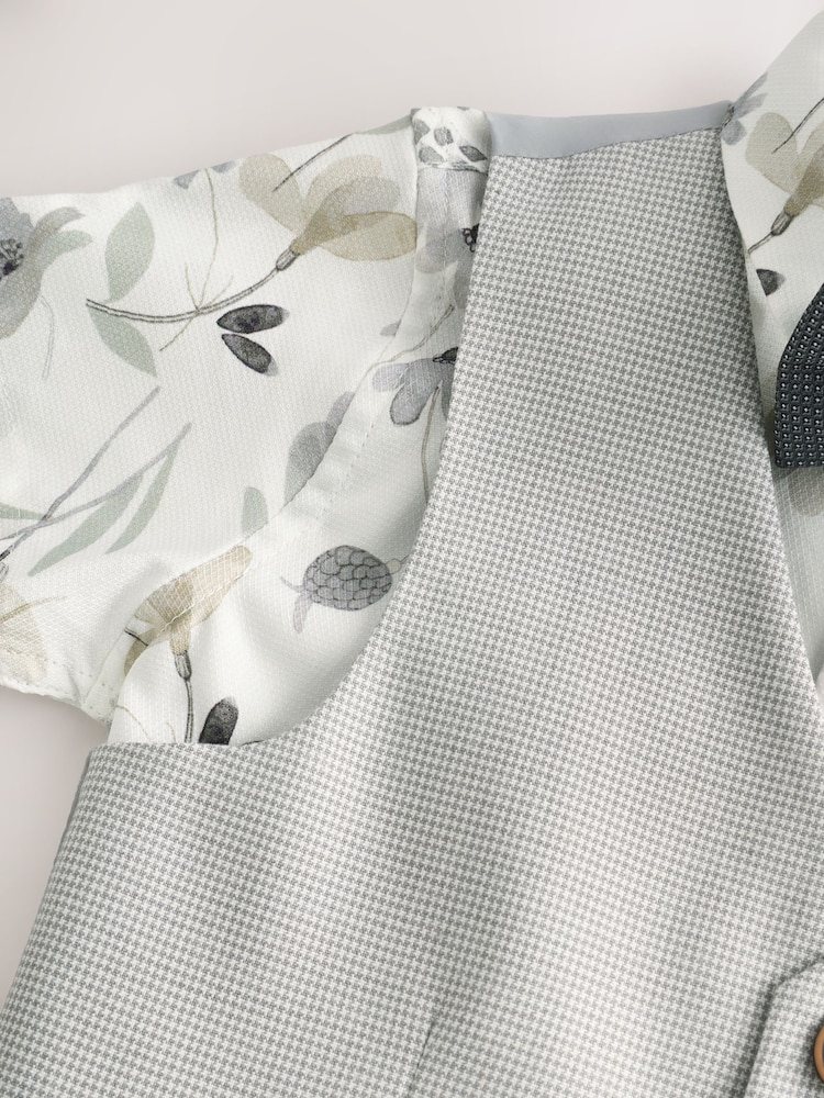 Grey Puppytooth Waistcoat, Shirt and Bowtie Set (3mths-9yrs) - Image 9 of 12