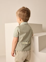 Sage Green Waistcoat, Shirt & Bow Tie Set (3mths-9yrs) - Image 3 of 9