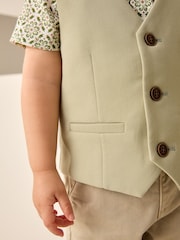 Sage Green Waistcoat, Shirt & Bow Tie Set (3mths-9yrs) - Image 4 of 9