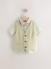 Sage Green Waistcoat, Shirt & Bow Tie Set (3mths-9yrs) - Image 5 of 9