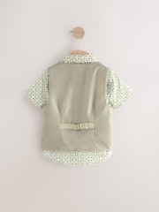 Sage Green Waistcoat, Shirt & Bow Tie Set (3mths-9yrs) - Image 6 of 9