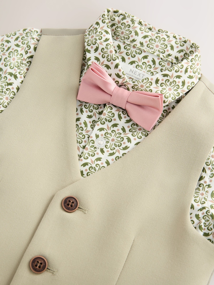 Sage Green Waistcoat, Shirt & Bow Tie Set (3mths-9yrs) - Image 9 of 9