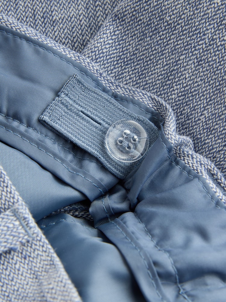 Blue Linen Blend Blazer, T-Shirt & Shorts Set (3mths-9yrs) - Image 10 of 10