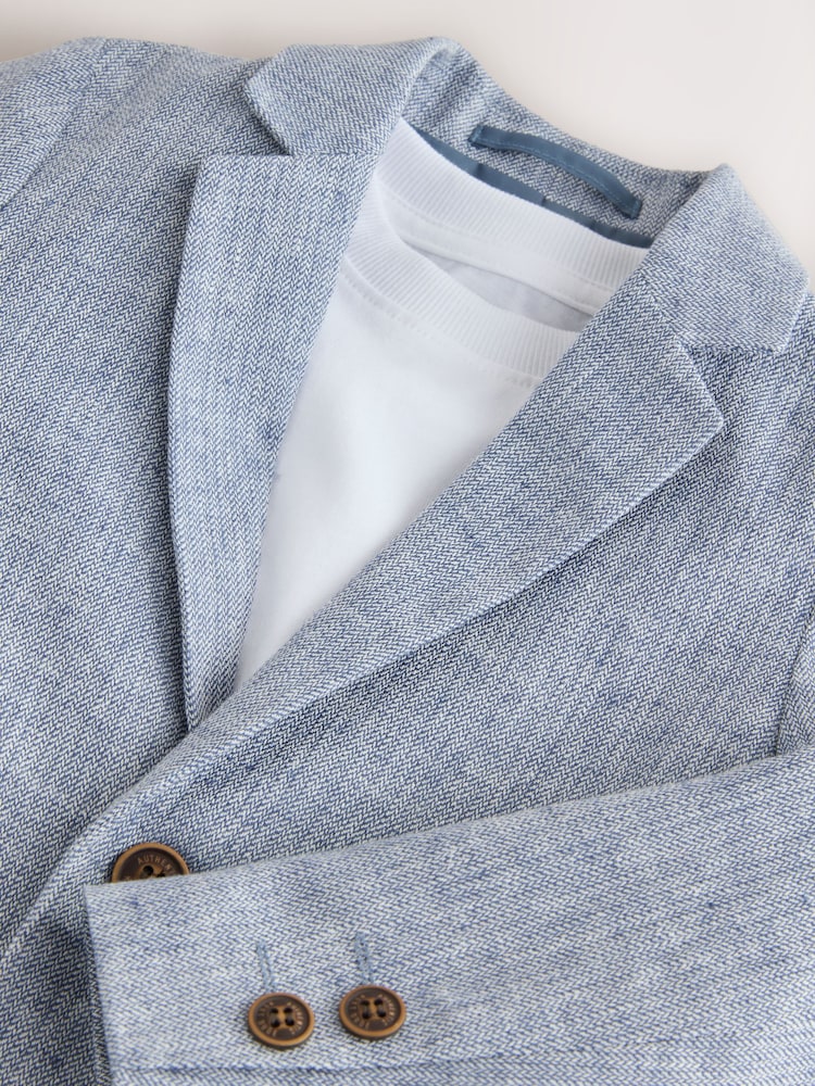 Blauw van linnenmix - Blazer, T-Shirt & Shorts Set (3mths-9yrs) - Image 8 of 10