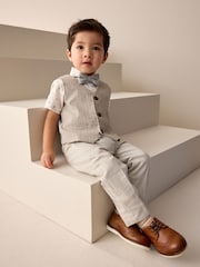 Neutral Bear Print Waistcoat, Shirt & Bow Tie Set (3mths-9yrs) - Image 2 of 9