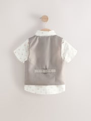 Neutral Bear Print Waistcoat, Shirt & Bow Tie Set (3mths-9yrs) - Image 6 of 9