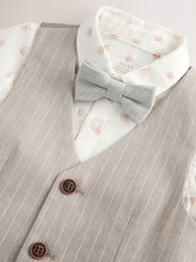 Neutral Bear Print Waistcoat, Shirt & Bow Tie Set (3mths-9yrs) - Image 8 of 9