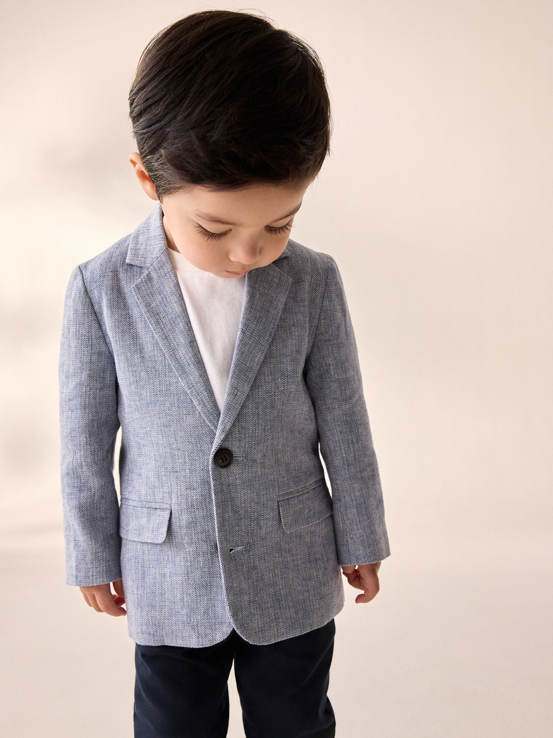Blue Linen Blend Blazer (3mths-9yrs)