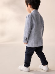 Blue Linen Blend Blazer (3mths-9yrs) - Image 3 of 4