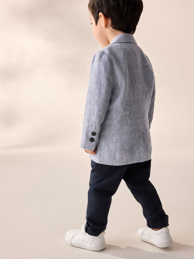Blauw van linnenmix - Blazer (3 mnd - 9 jr) - Image 3 of 4