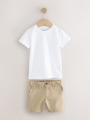 Neutral Ticking Stripe Blazer, T-Shirt & Shorts Set (3mths-9yrs) - Image 3 of 5