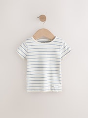 Blue Ribbed Short Sleeve Tops 5 Pack (3mths-7yrs) - Image 3 of 7